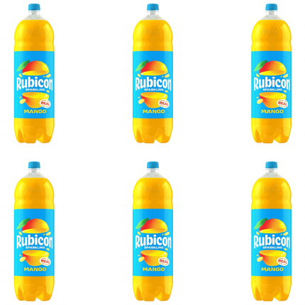 Rubicon Sparkling Mango Soft Drink wholesale case containing 6 bottles of 2 litres each