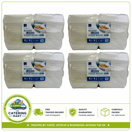 400 large food boxes supplied in 4 packs of 100 for wholesale takeaway and catering food packaging