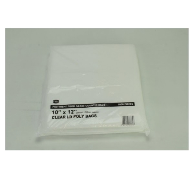 FyNite Clear Food Grade Polythene Counter Bags 1000pcs 10 x 12 inch