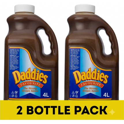 Daddies Brown Sauce Favourite The Strong wholesale case containing 2 x 4 litre containers of brown sauce.