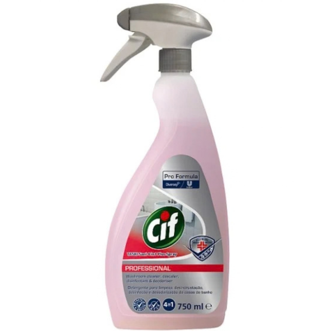 Cif Washroom Spray 4 in 1 bathroom cleaner in a 750ml spray bottle