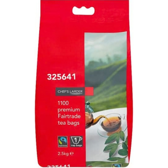 Chef’s Larder Fairtrade Premium Tea Bags 1100 pack 2.5kg for wholesale catering and hospitality