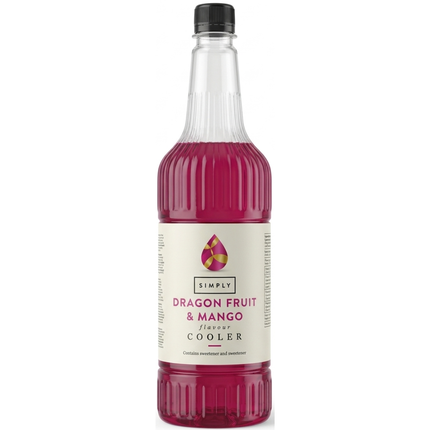 Simply Dragon Fruit and Mango Flavour Cooler 1 litre bottle for café and hospitality beverage preparation