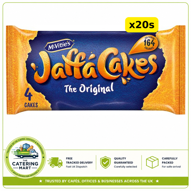 McVitie's Original Jaffa Cakes Snack Pack case containing 20 packs of 4 Jaffa Cakes
