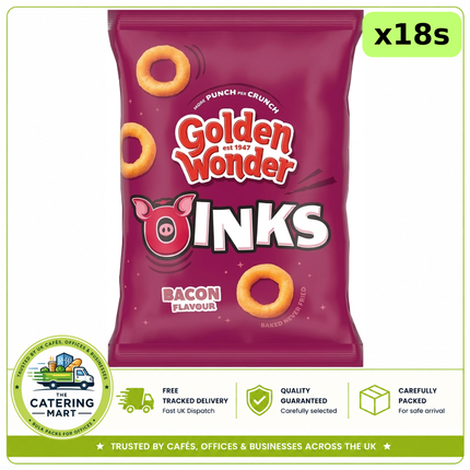 Golden Wonder Oinks Bacon Flavour maize snacks wholesale case containing 18 x 46g packs