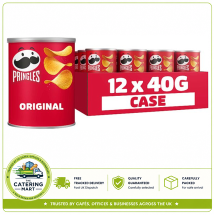 Pringles Original Snacking Crisps 12 x 40g wholesale case of individual snack cans
