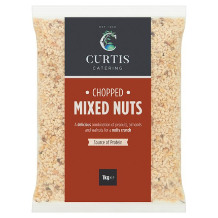 Curtis Catering Chopped Mixed Nuts 1kg pack of chopped mixed nuts for cakes, biscuits, desserts and professional baking