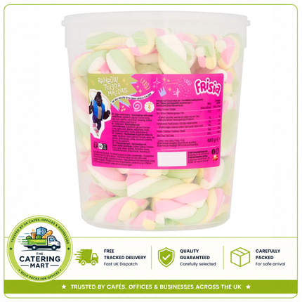 Frisia Rainbow Twister Mallows 680g wholesale pack of colourful twisted marshmallow sweets