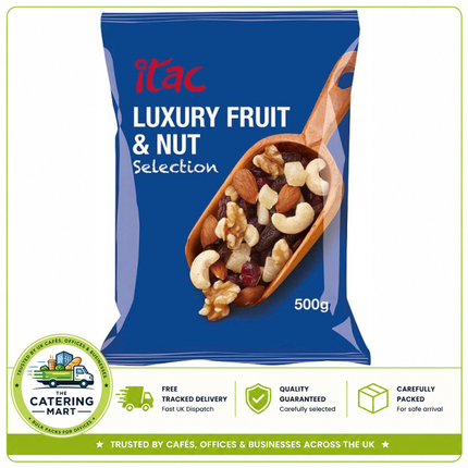 Itac Luxury Fruit & Nut Selection 500g pack of mixed dried fruit and nuts for snacking, baking and catering