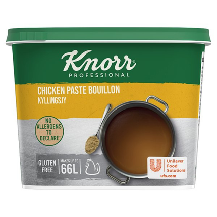 Knorr Professional Chicken Bouillon Paste 1kg catering pack for chicken stocks, soups, sauces, gravies and savoury dishes in professional kitchens