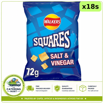 Walkers Squares Salt & Vinegar Crisps 18 x 72g wholesale case