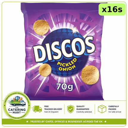 Discos Pickled Onion Crisps 16 x 70g bulk wholesale case