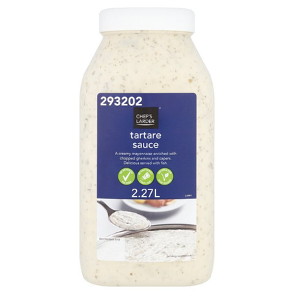 Chef's Larder Tartare Sauce 2.27L catering pack of creamy tangy tartare sauce for fish and chips, fried fish, seafood and professional foodservice