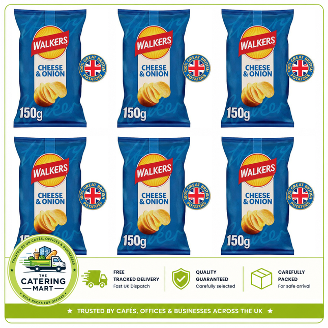 Walkers Cheese & Onion Sharing Crisps 6 x 150g wholesale case
