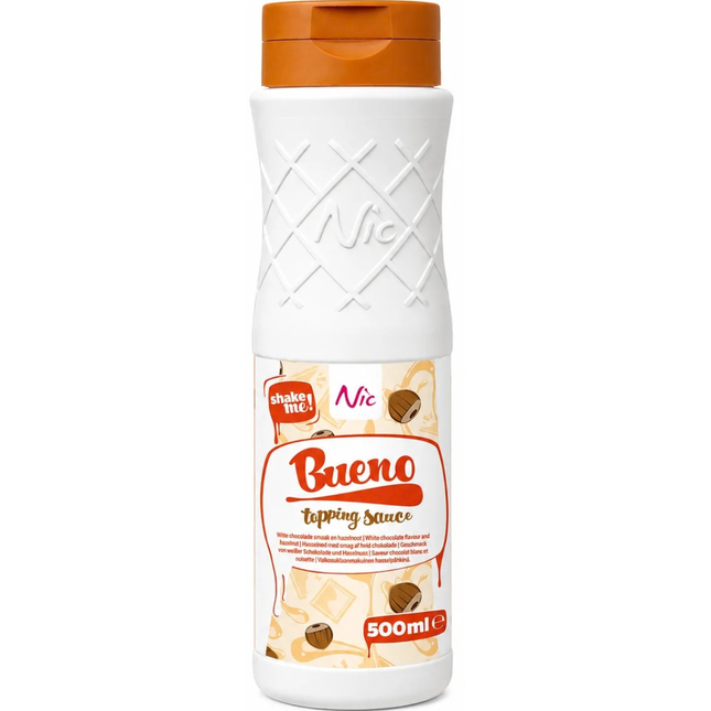 NIC Bueno Topping Sauce White Chocolate Hazelnut 500ml for wholesale desserts