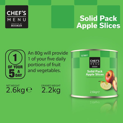 Chef's Menu Solid Pack Apple Slices 6 x 2.6kg | Wholesale Canned Apple