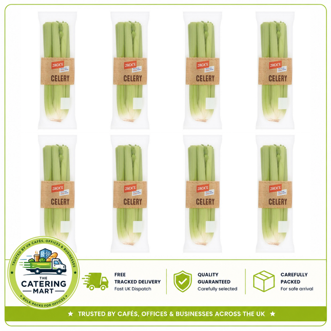 Jack's Celery x8 wholesale pack of fresh crisp celery for salads, soups, stocks, sauces and catering
