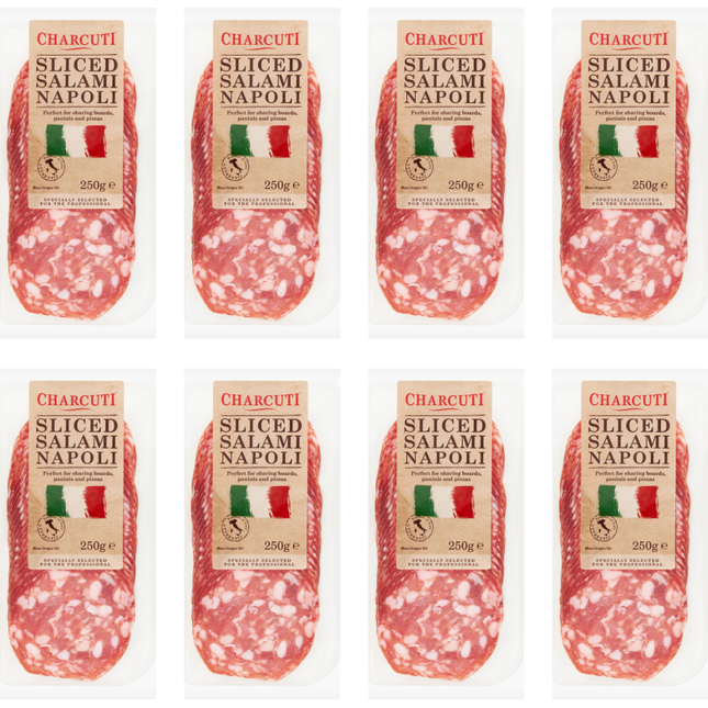 Sliced Salami Napoli 8 x 250g | Spicy Italian Salami
