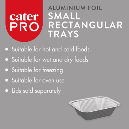 CaterPro 1000 Aluminium Foil Small Rectangular Trays | Wholesale Food Packaging