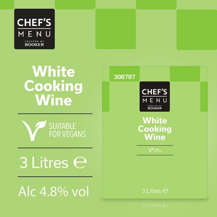 Chef's Menu White Cooking Wine 3 Litres | Wholesale Catering Cooking Wine
