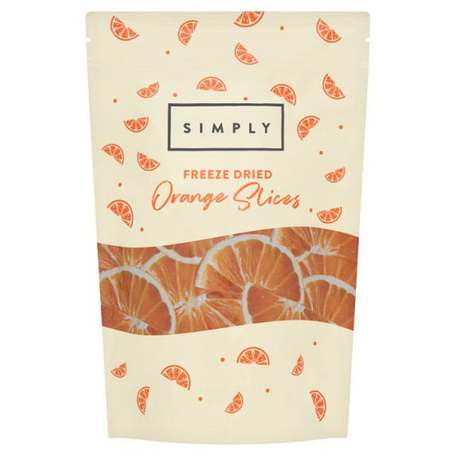 Simply Freeze Dried Orange Slices 100g pack of freeze-dried citrus slices for cakes, desserts, cocktails, mocktails and professional food presentation