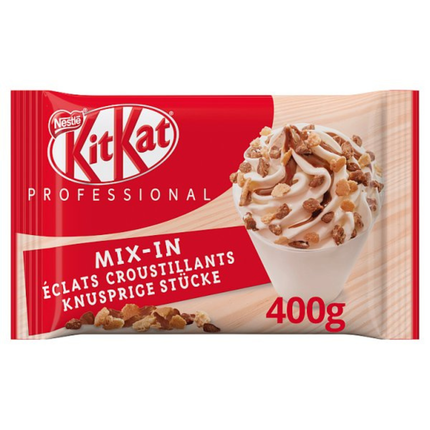 Kit Kat Professional Mix-In 400g catering pack of chocolate biscuit pieces for ice cream, milkshakes, sundaes, cakes and desserts