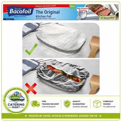 Bacofoil® Original Kitchen Foil 5m x 30cm | 6 Rolls | Easy-Cut | Wholesale