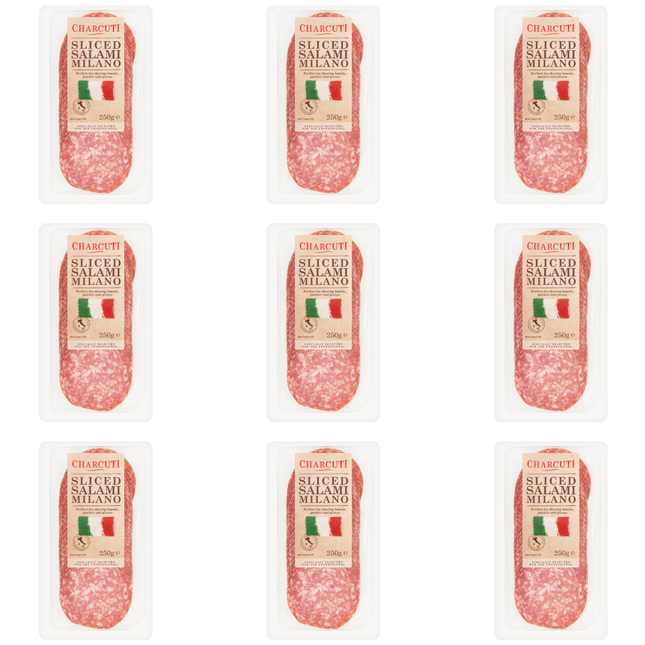 Charcuti Sliced Salami Milano 9 x 250g wholesale Italian salami