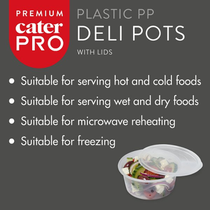 CaterPro Premium 150 PP Deli Pots with Lids 340ml | Wholesale Packaging