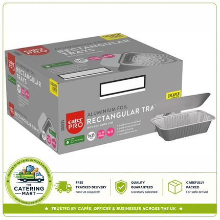CaterPro 9 x 35 Aluminium Foil Rectangular Trays with Foil Lined Lids