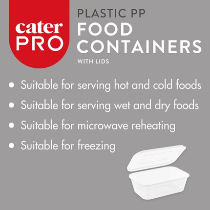 CaterPro 250 PP Food Containers with Lids 650ml | Wholesale Packaging