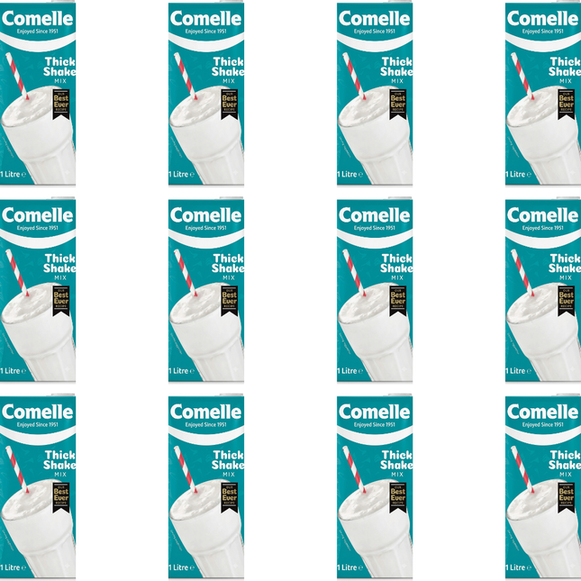 Comelle Thick Shake Mix 12 x 1 litre bulk ready to use milkshake base case