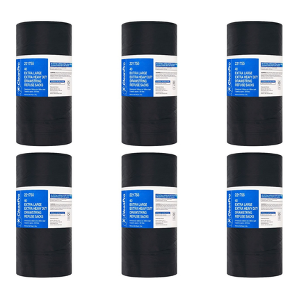 CleanPro Extra Large Extra Heavy Duty Drawstring Refuse Sacks 6 x 40