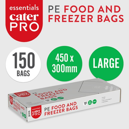CaterPro Essentials 150 PE Large Food & Freezer Bags | 12 Packs | Wholesale