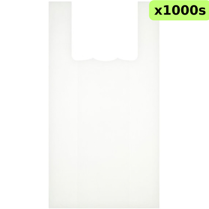 FyNite Jumbo White HD Vest Carrier Bags 1000 Pieces bulk wholesale pack