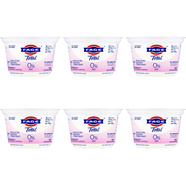 FAGE Total 0% Fat Natural Greek Strained Yoghurt wholesale case containing 6 x 150g pots