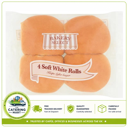 Bakery Select 4 Soft White Rolls bulk wholesale bread rolls