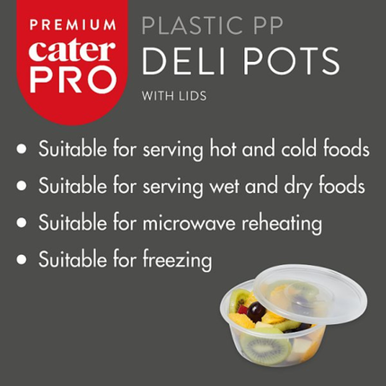 CaterPro Premium 240 PP Deli Pots with Lids 227ml | Wholesale Food Containers