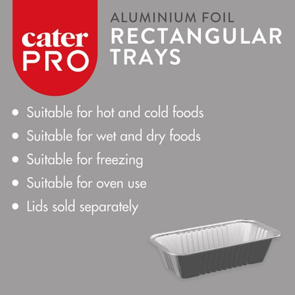 CaterPro 500 Aluminium Foil Rectangular Trays | Bulk Wholesale Food Packaging