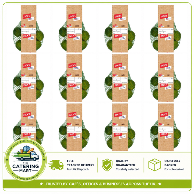 Jack's Limes wholesale case containing 12 x 4 packs of fresh whole limes