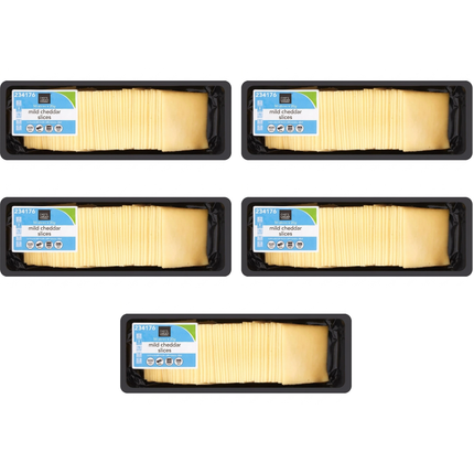 Chef's Larder Mild Cheddar Slices wholesale case containing 5 x 1kg packs