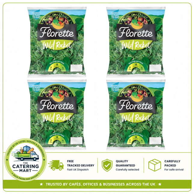 Florette Wild Rocket wholesale case containing 4 x 180g packs of fresh peppery wild rocket leaves