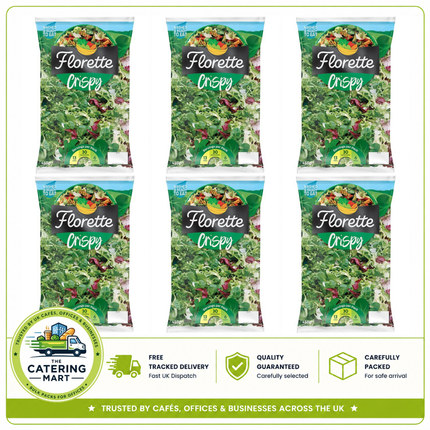 Florette Crispy Salad wholesale case containing 6 x 450g packs of fresh crisp salad leaves