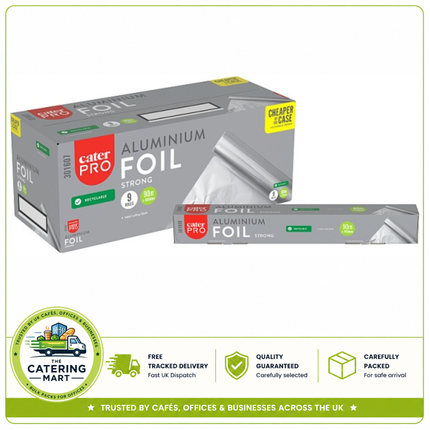 CaterPro Strong Aluminium Foil 450mm x 90m | 9 Rolls | Wholesale