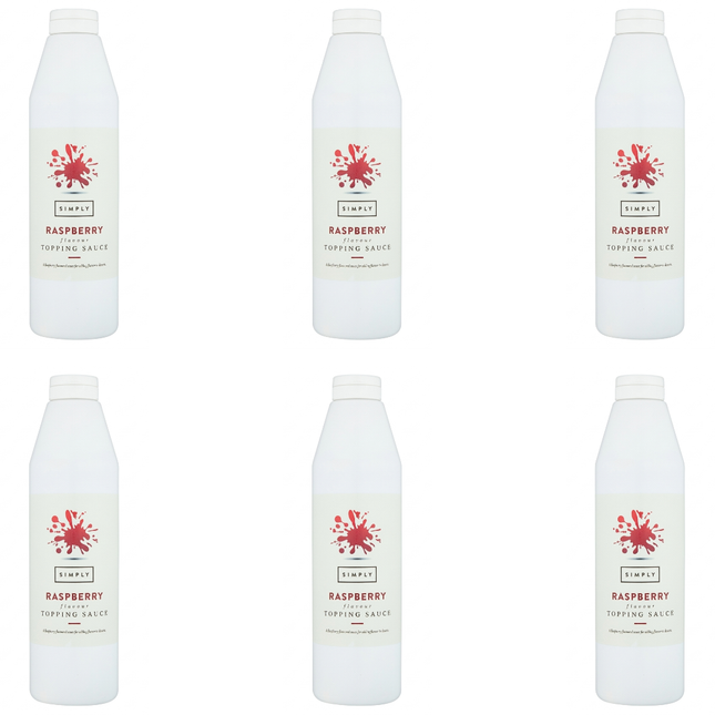 Simply Raspberry Flavour Topping Sauce wholesale case containing 6 x 1kg bottles