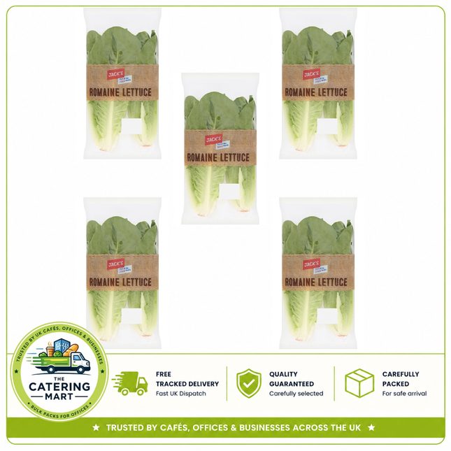Jack's Romaine Lettuce 5 Pack containing 5 fresh crisp romaine lettuces for salads, sandwiches and catering