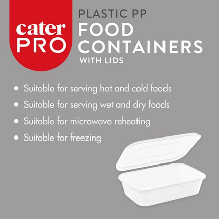 CaterPro 250 PP Food Containers with Lids 500ml | Wholesale Packaging
