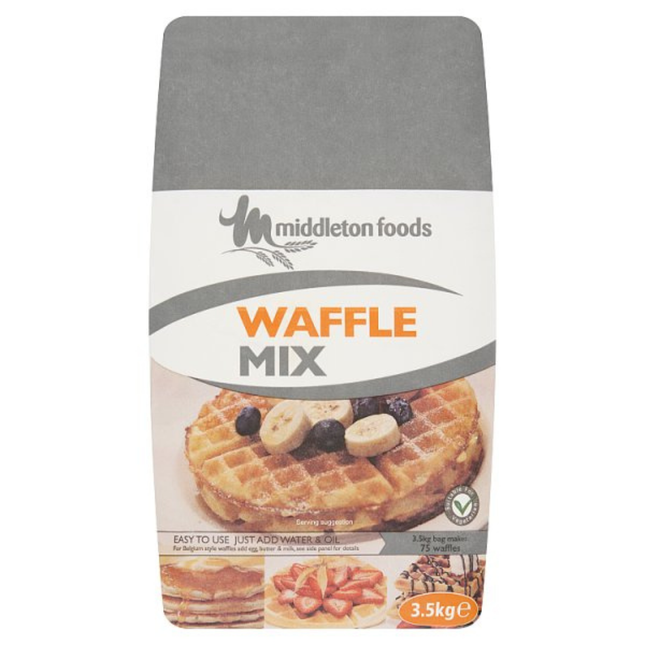 Middleton Foods Waffle Mix 3.5kg catering bag of waffle baking mix for cafés, restaurants and professional kitchens
