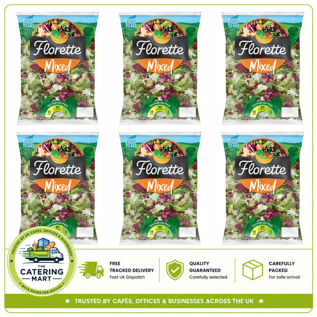 Florette Mixed Salad wholesale case containing 6 x 450g packs of fresh ready-to-use mixed salad leaves