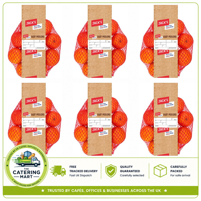 Jack's Easy Peelers wholesale case containing 6 x 600g packs of fresh easy-peel citrus fruit